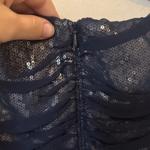 Navy Blue Sequin Dress - Picture 8 of 8